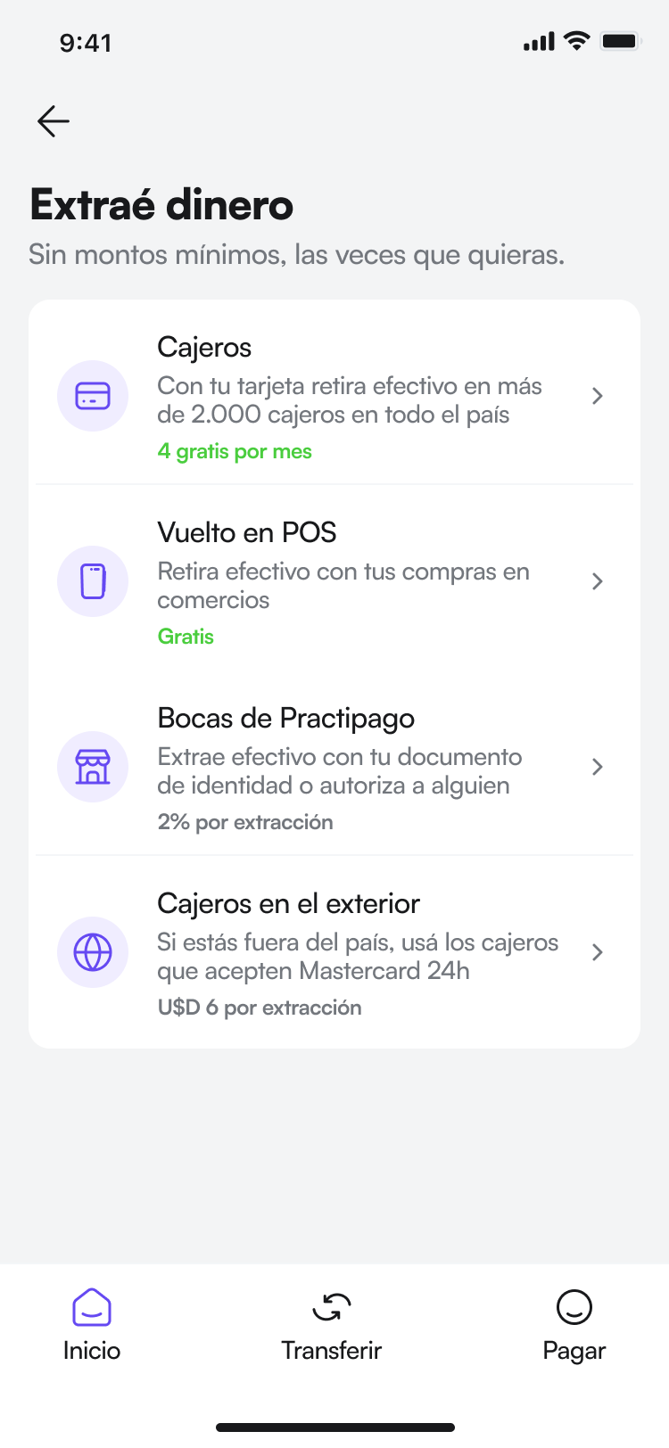 Quanto cash withdrawal screen showing ATM code generation and available balance