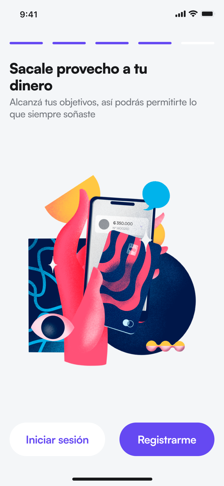 Quanto onboarding screen showing the initial setup flow for new users